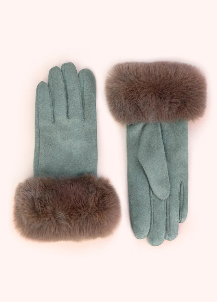 Bettina Ice Faux Suede and Faux Fur Cuff