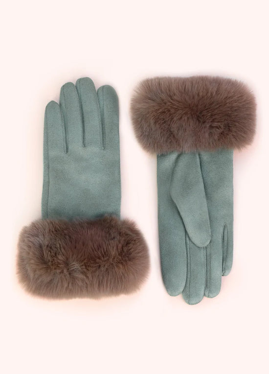Bettina Ice Faux Suede and Faux Fur Cuff