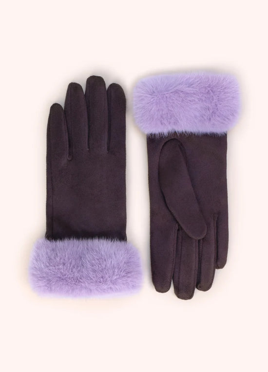 Bettina Damson Faux Suede and Faux Fur Cuff