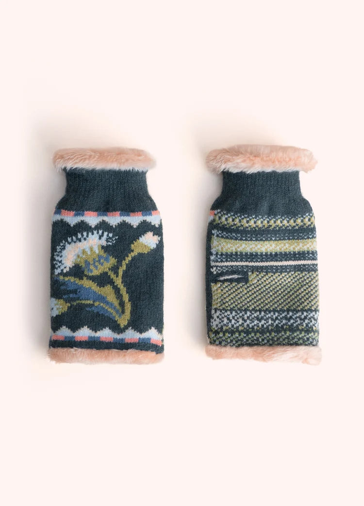 Thistle Navy Wrist Warmers