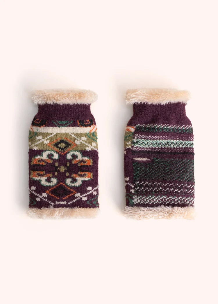 Scandi Cosy Damson Wrist Warmers