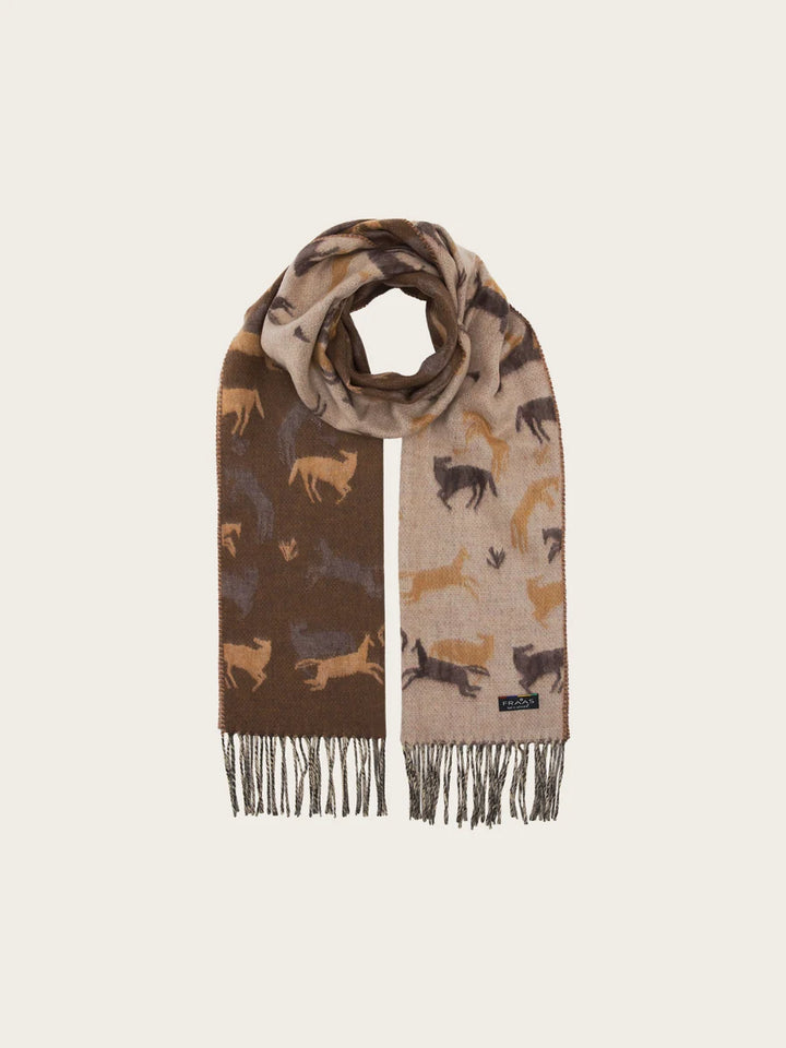 Fraas Cashmink Scarf Horse Design in Beige