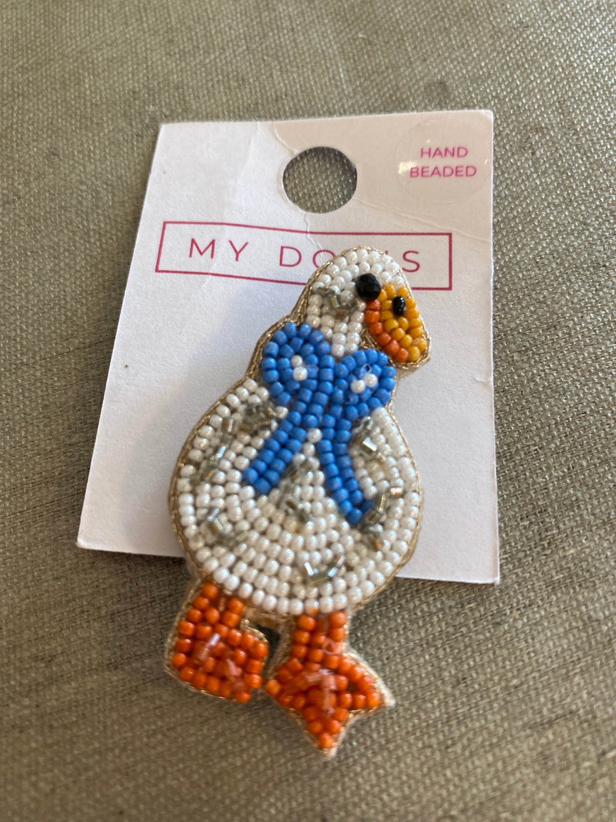 Goose with Bow Brooch