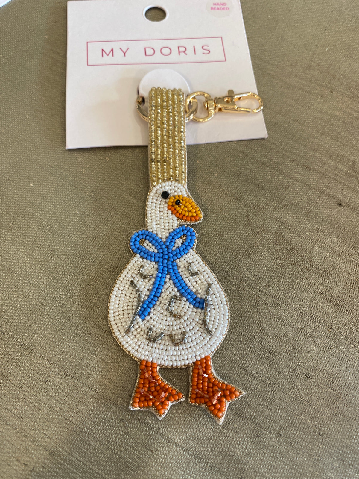 Goose with Bow Keyring/Bag Charm