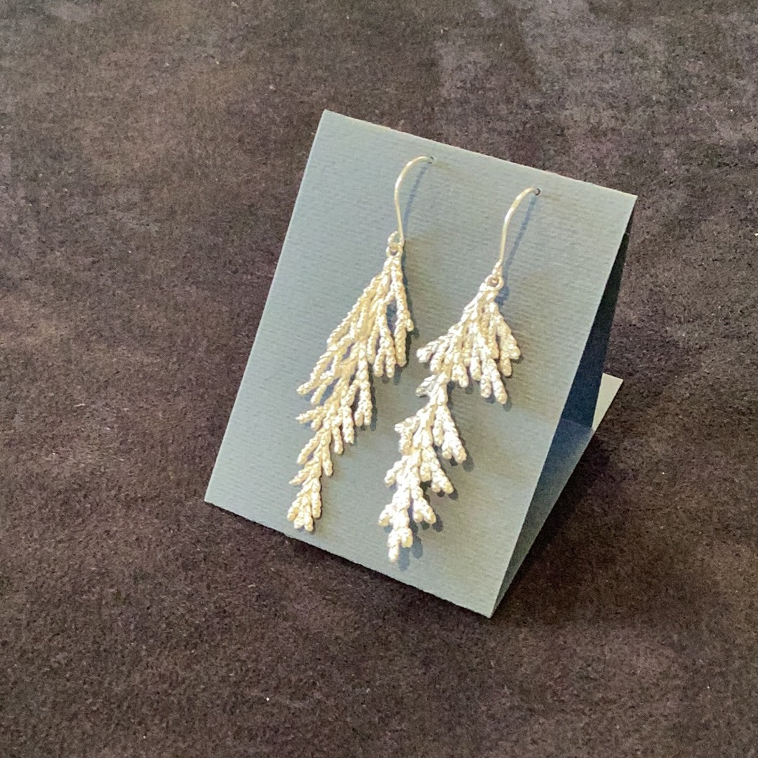 Winter Cedar Branch earrings