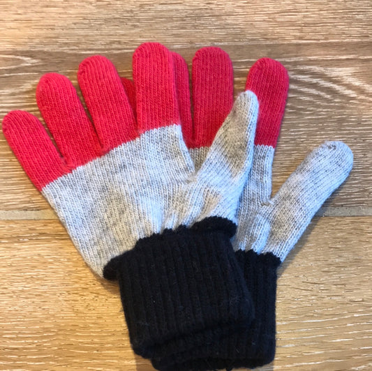 Miss Pom Pom Wool Colour Block Gloves